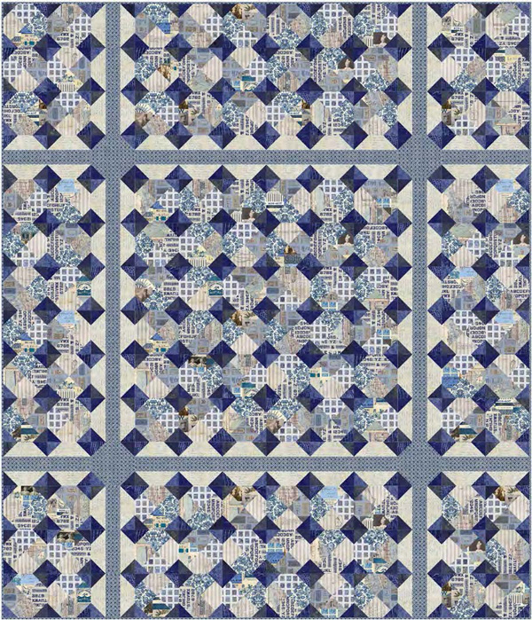 Tiled in Indigo Quilt pattern by FreeSpirit Fabrics